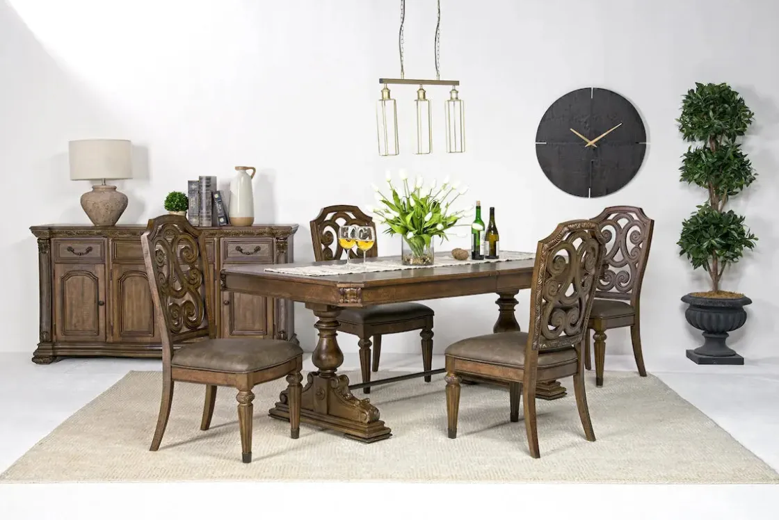 Mor Furniture Durango Dining Table & 4 Side Chairs In Fawn