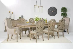 Mor Furniture Durango Dining Table, 6 Chairs & 2 Arm Chairs In Fawn