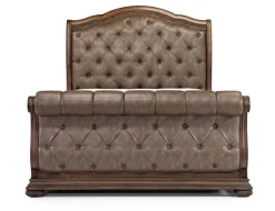 Mor Furniture Durango Sleigh Bed, Dresser, Mirror & 3 Drawer Nightstand In Fawn, Queen