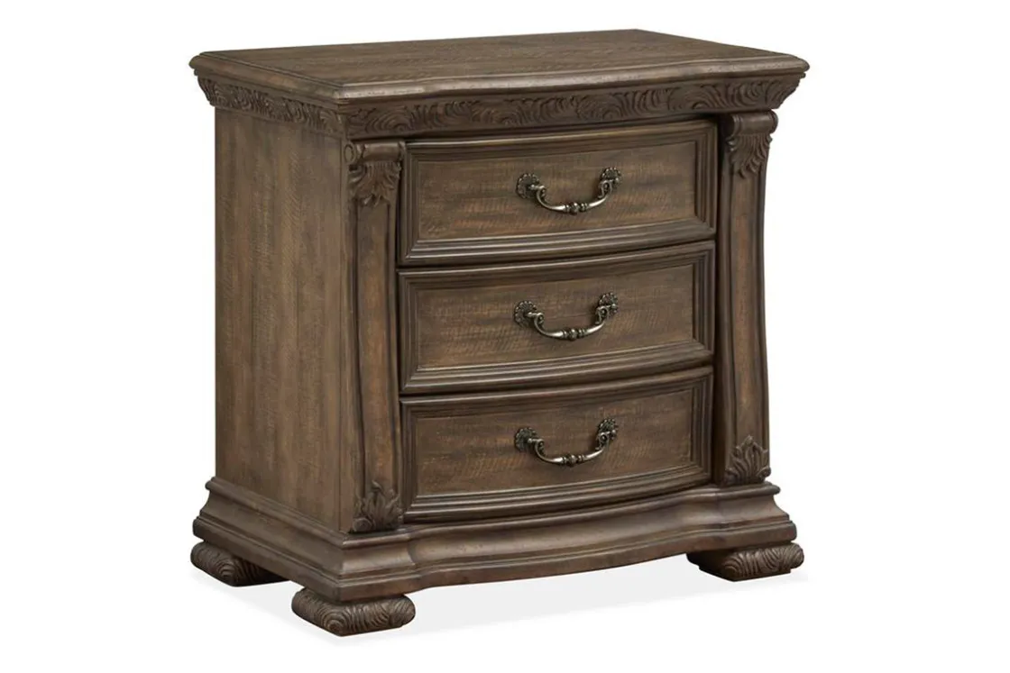 Mor Furniture Durango Sleigh Bed, Dresser, Mirror & 3 Drawer Nightstand In Fawn, Queen