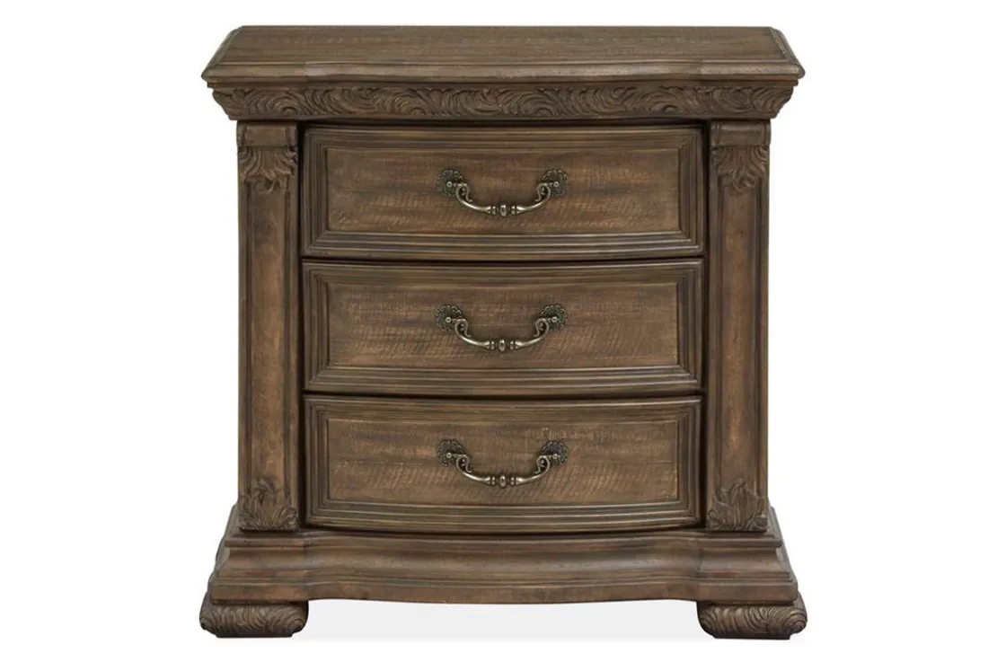 Mor Furniture Durango Sleigh Bed, Dresser, Mirror & 3 Drawer Nightstand In Fawn, Queen