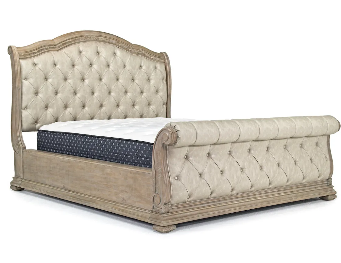 Mor Furniture Durango Sleigh Bed, Dresser, Mirror & 3 Drawer Nightstand In Fawn, Queen