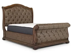Mor Furniture Durango Sleigh Bed, Dresser, Mirror & 3 Drawer Nightstand In Fawn, Queen