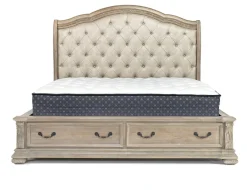 Mor Furniture Durango Sleigh Bed W/ Storage, Dresser, Mirror & 3 Drawer Nightstand In Fawn, Queen