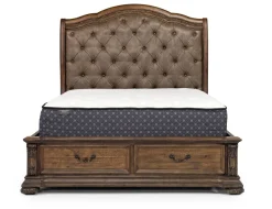 Mor Furniture Durango Sleigh Bed W/ Storage, Dresser, Mirror & 3 Drawer Nightstand In Fawn, Queen