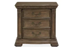 Mor Furniture Durango Sleigh Bed W/ Storage, Dresser, Mirror & 3 Drawer Nightstand In Fawn, Queen