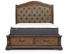 Mor Furniture Durango Upholstered Sleigh Bed W/ Storage In Fawn, Queen