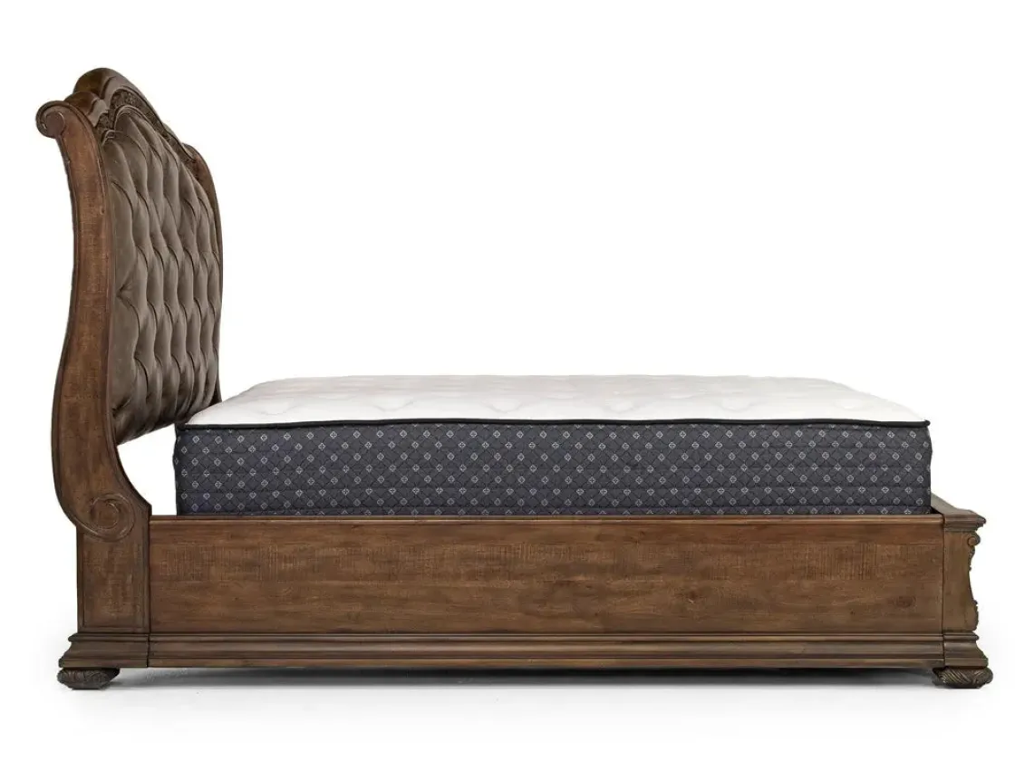 Mor Furniture Durango Upholstered Sleigh Bed W/ Storage In Fawn, Queen