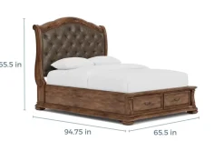 Mor Furniture Durango Upholstered Sleigh Bed W/ Storage In Fawn, Queen