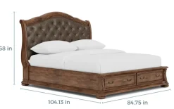 Mor Furniture Durango Upholstered Sleigh Bed W/ Storage In Fawn, Queen