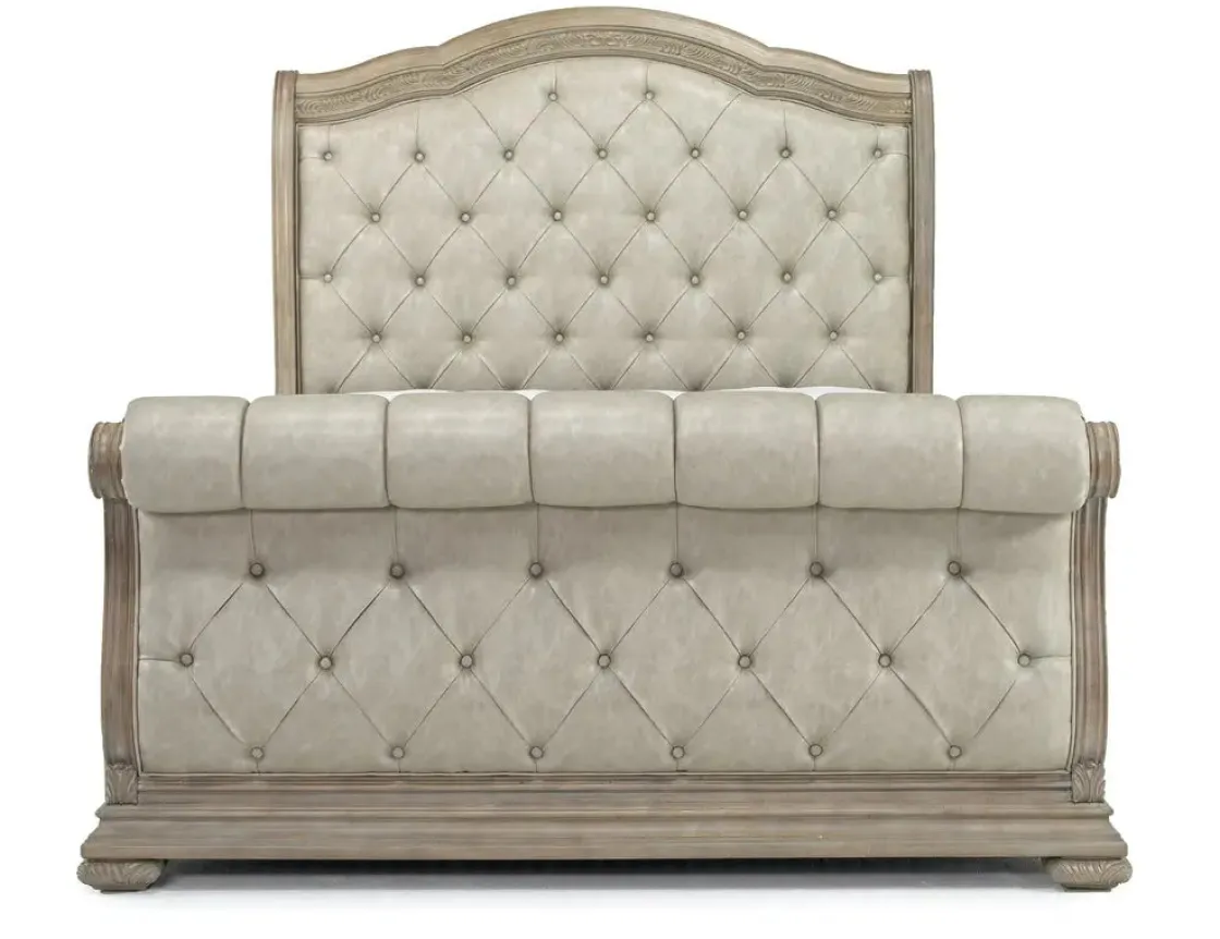 Mor Furniture Durango Upholstered Sleigh Bed In Fawn, Queen