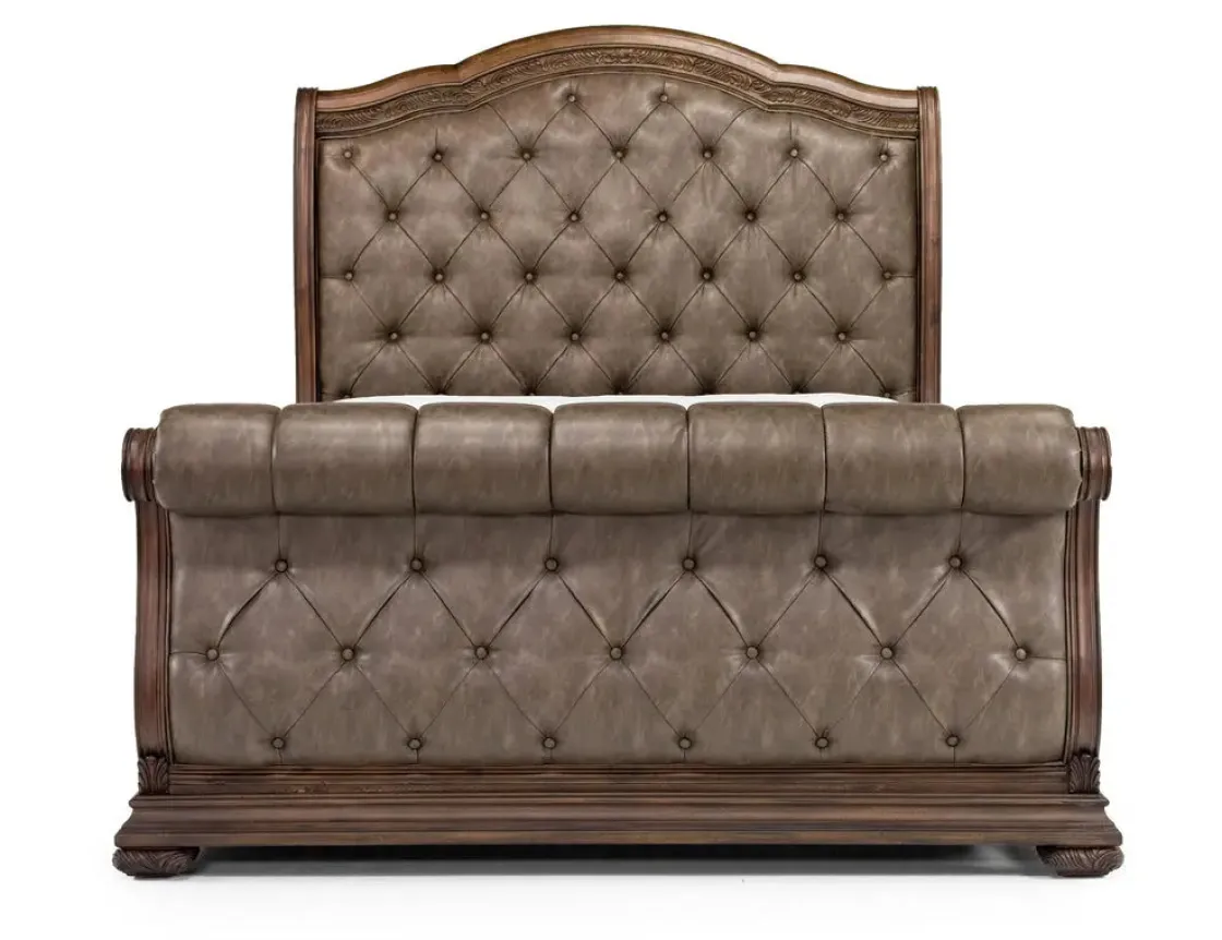 Mor Furniture Durango Upholstered Sleigh Bed In Fawn, Queen