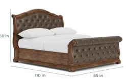 Mor Furniture Durango Upholstered Sleigh Bed In Fawn, Queen