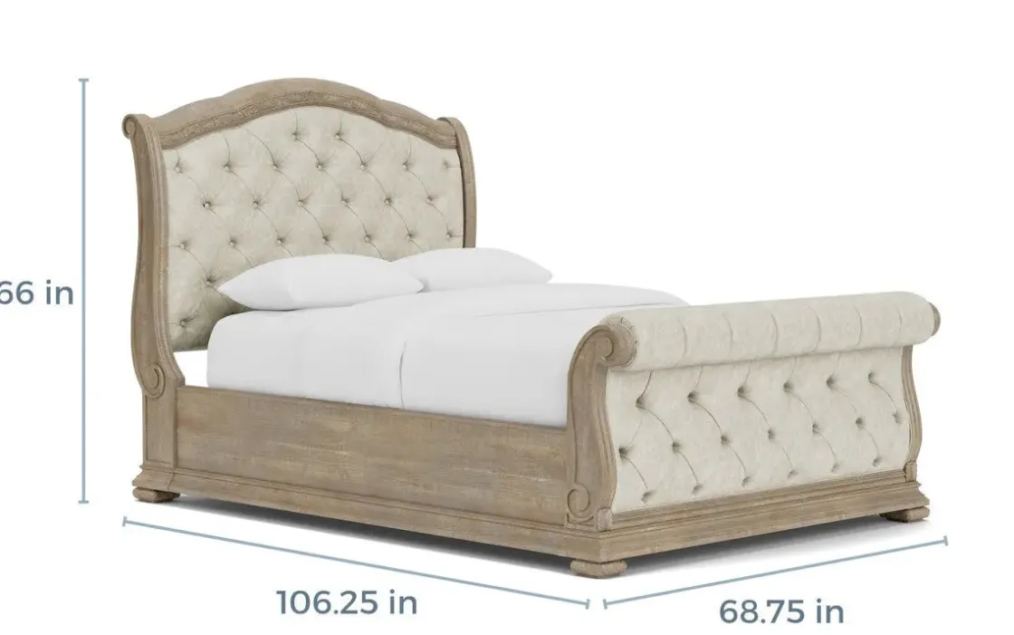 Mor Furniture Durango Upholstered Sleigh Bed In Fawn, Queen