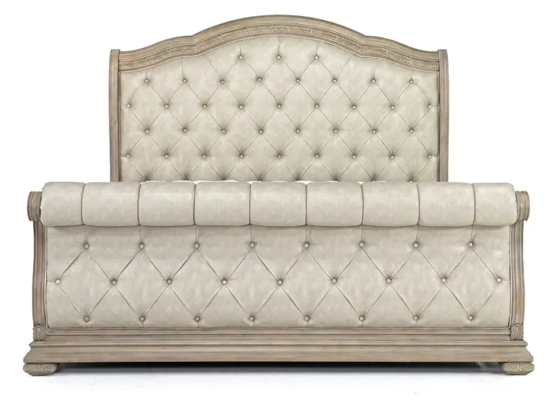 Mor Furniture Durango Upholstered Sleigh Bed In Fawn, Queen
