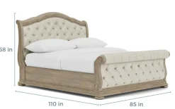 Mor Furniture Durango Upholstered Sleigh Bed In Fawn, Queen