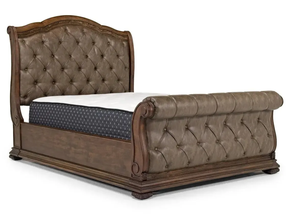Mor Furniture Durango Upholstered Sleigh Bed In Fawn, Queen