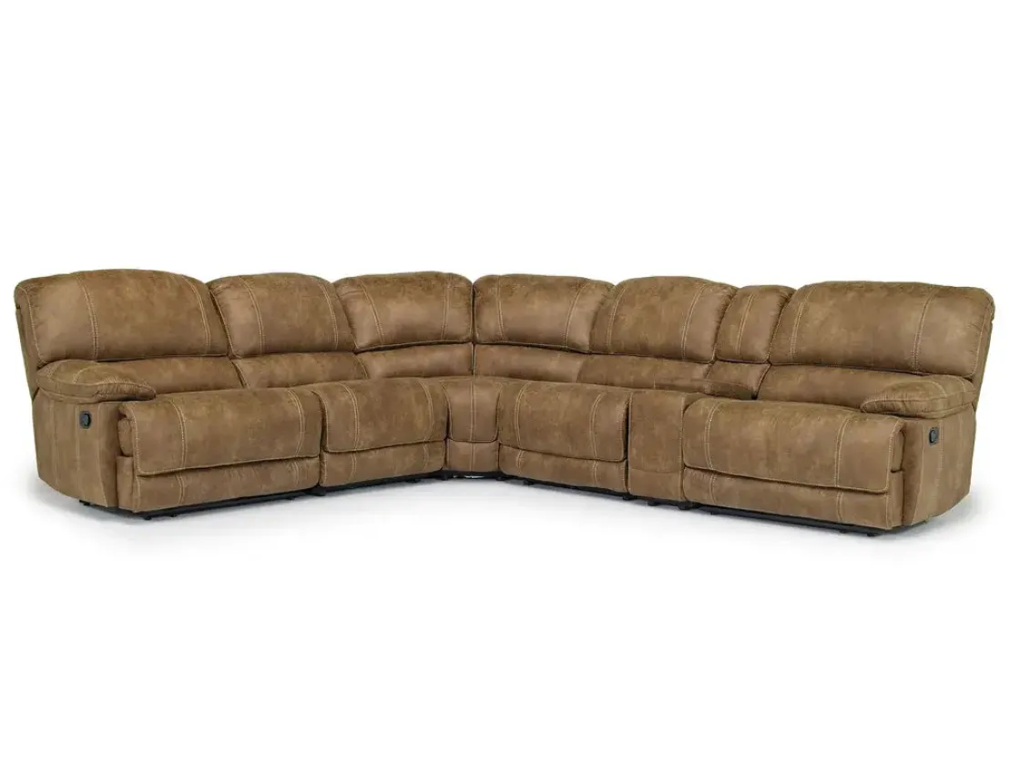 Mor Furniture Dusty 6 Piece Reclining Sectional In Bonanza Silt