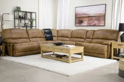 Mor Furniture Dusty 6 Piece Reclining Sectional In Bonanza Silt