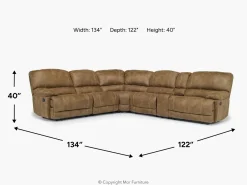 Mor Furniture Dusty 6 Piece Reclining Sectional In Bonanza Silt