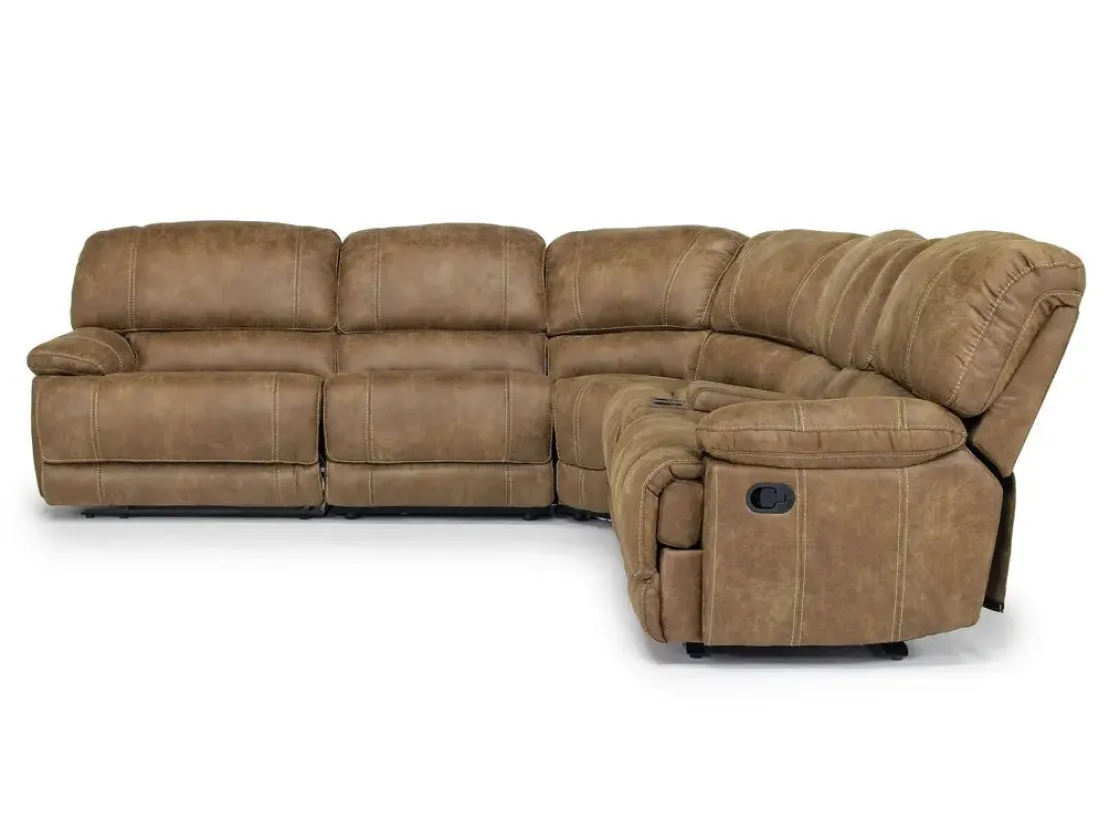 Mor Furniture Dusty 6 Piece Reclining Sectional In Bonanza Silt
