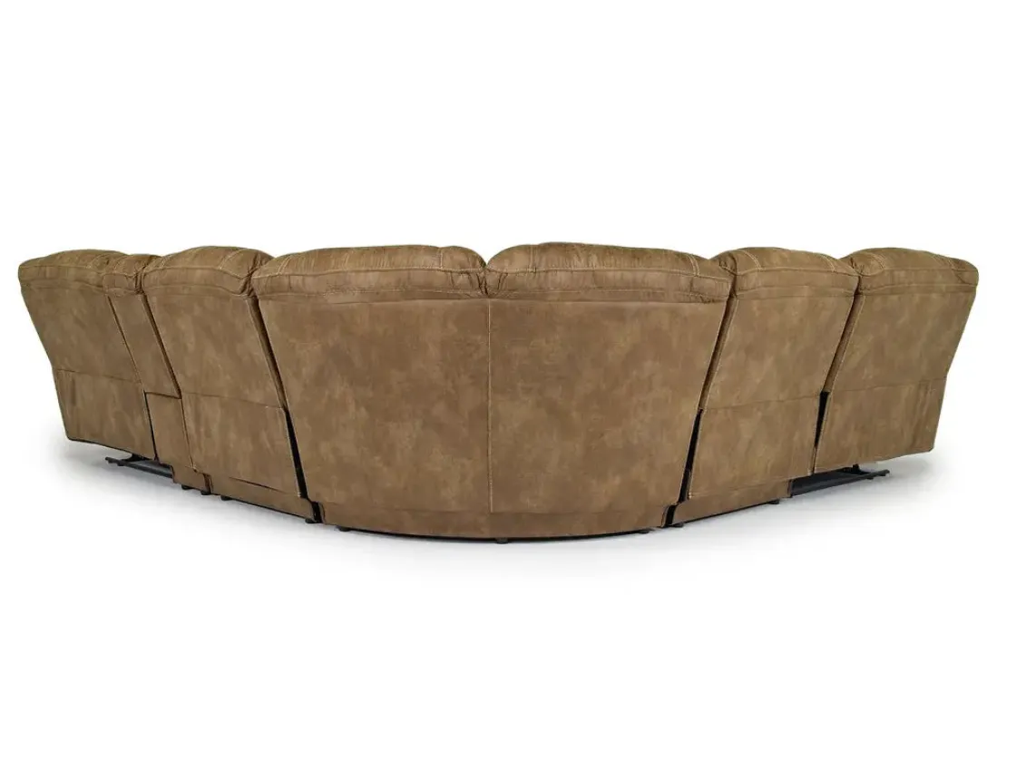 Mor Furniture Dusty 6 Piece Reclining Sectional In Bonanza Silt