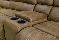 Mor Furniture Dusty 6 Piece Reclining Sectional In Bonanza Silt