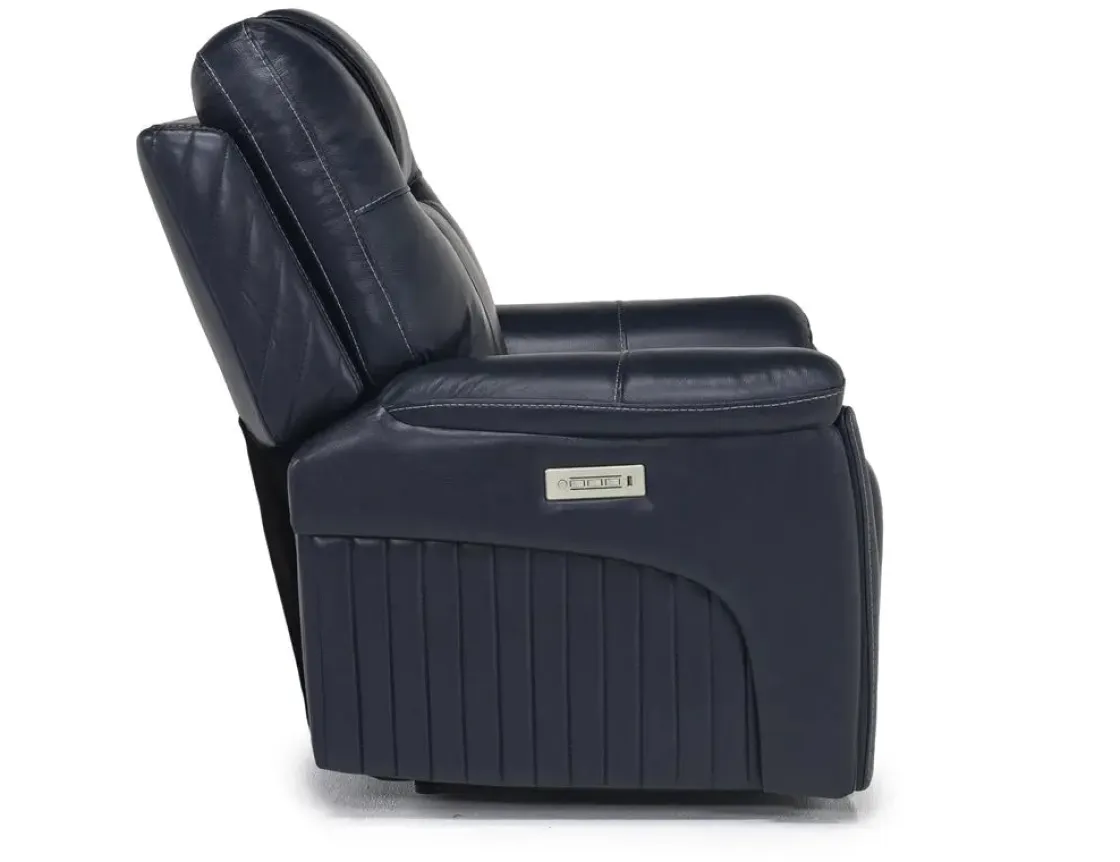 Mor Furniture Echo 3 Power Recliner In Rainier Storm Leather