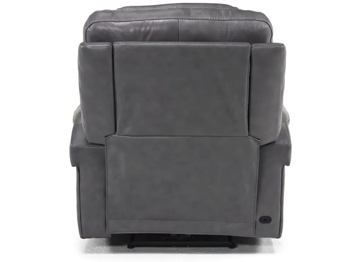 Mor Furniture Echo 3 Power Recliner In Rainier Storm Leather