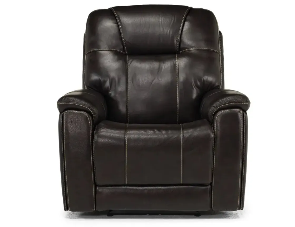 Mor Furniture Echo 3 Power Recliner In Rainier Storm Leather