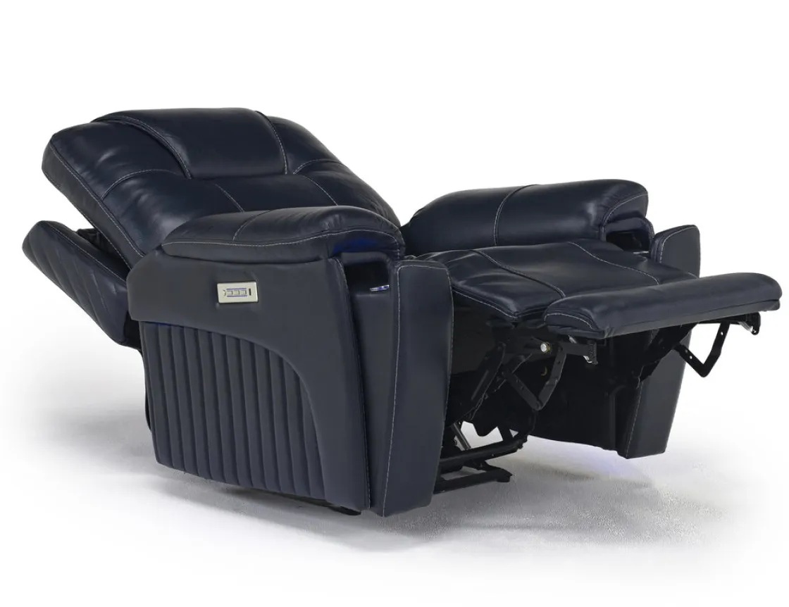 Mor Furniture Echo 3 Power Theater Recliner W/ Immersive Sound In Rainier Walnut Leather