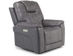 Mor Furniture Echo 3 Power Theater Recliner W/ Immersive Sound In Rainer Storm Leather
