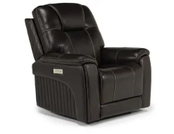 Mor Furniture Echo 3 Power Theater Recliner W/ Immersive Sound In Rainer Storm Leather