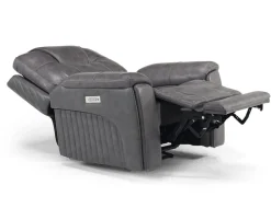 Mor Furniture Echo 3 Power Theater Recliner W/ Immersive Sound In Rainer Storm Leather