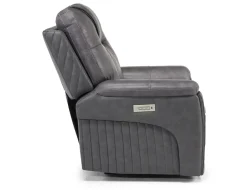 Mor Furniture Echo 3 Power Theater Recliner W/ Immersive Sound In Rainer Storm Leather