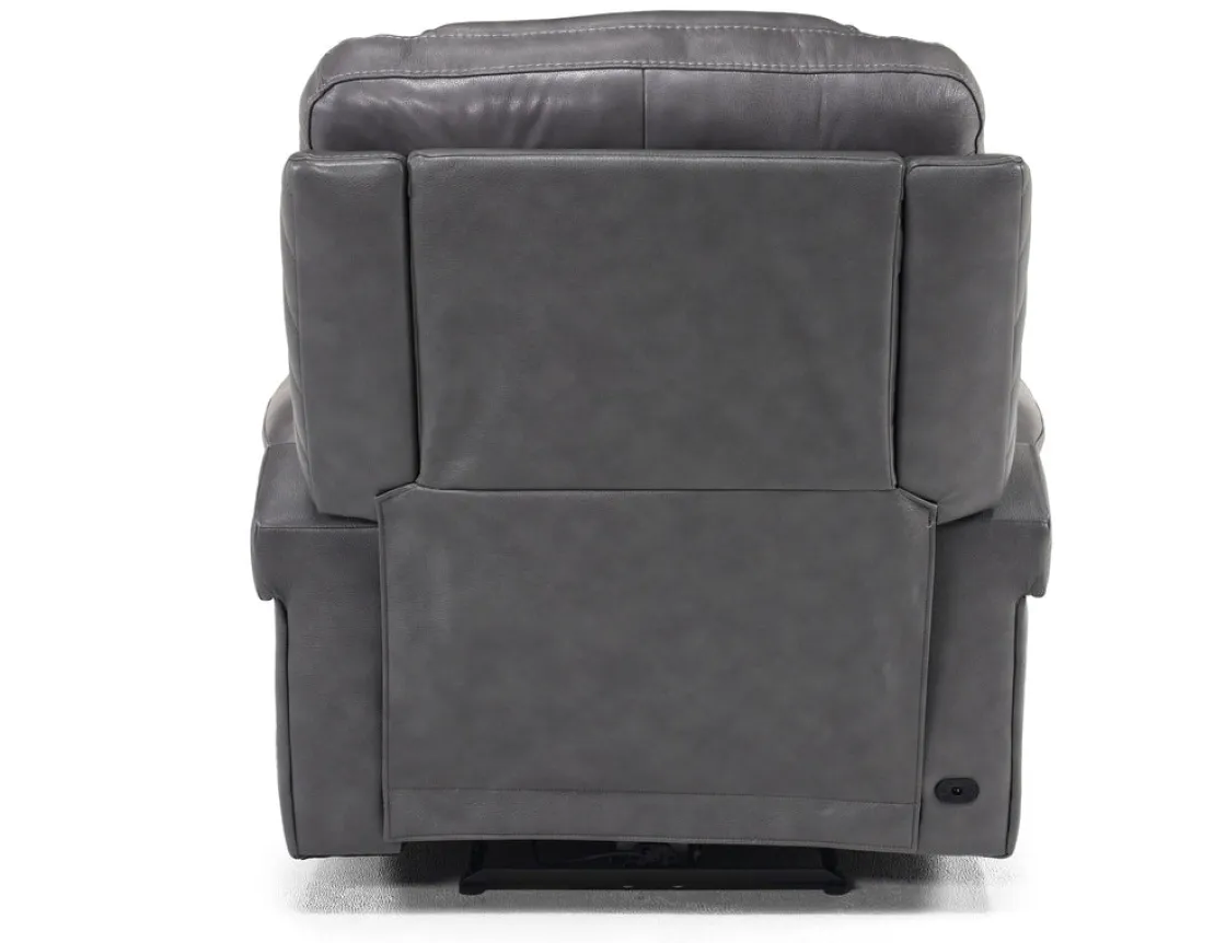 Mor Furniture Echo 3 Power Theater Recliner W/ Immersive Sound In Rainer Storm Leather