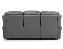 Mor Furniture Echo 3 Power Theater Sofa W/ Immersive Sound In Rainier Walnut Leather