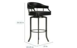 Mor Furniture Edy Barstool In Mineral & Black, Swivel