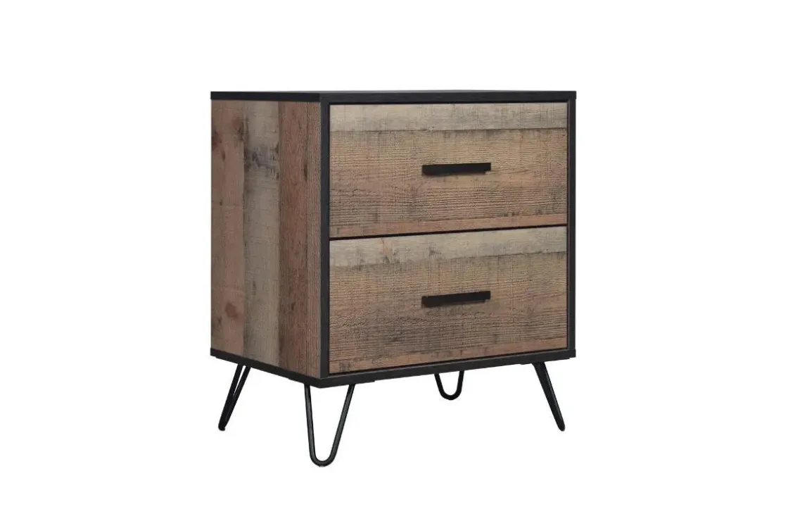 Mor Furniture Elk River Panel Bed, Dresser, Mirror & Nightstand In Rustic Brown, Twin