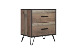 Mor Furniture Elk River Panel Bed, Dresser, Mirror & Nightstand In Rustic Brown, Twin