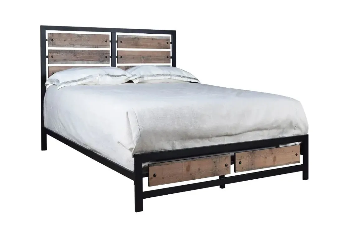 Mor Furniture Elk River Panel Bed, Dresser, Mirror & Nightstand In Rustic Brown, Twin