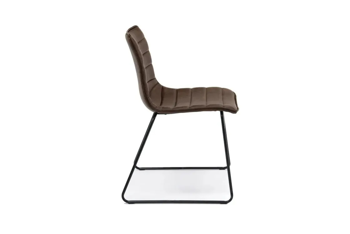 Mor Furniture Ella Side Chair In Slate Leather