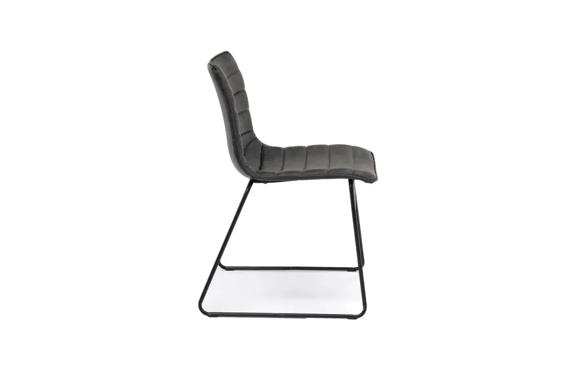 Mor Furniture Ella Side Chair In Slate Leather