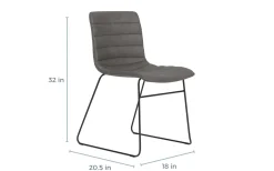 Mor Furniture Ella Side Chair In Slate Leather