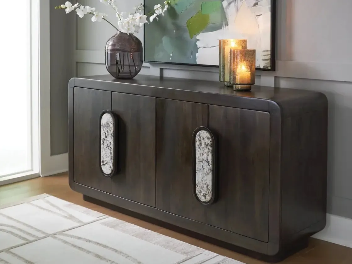 Mor Furniture Elliston Media Console In Espresso Brown