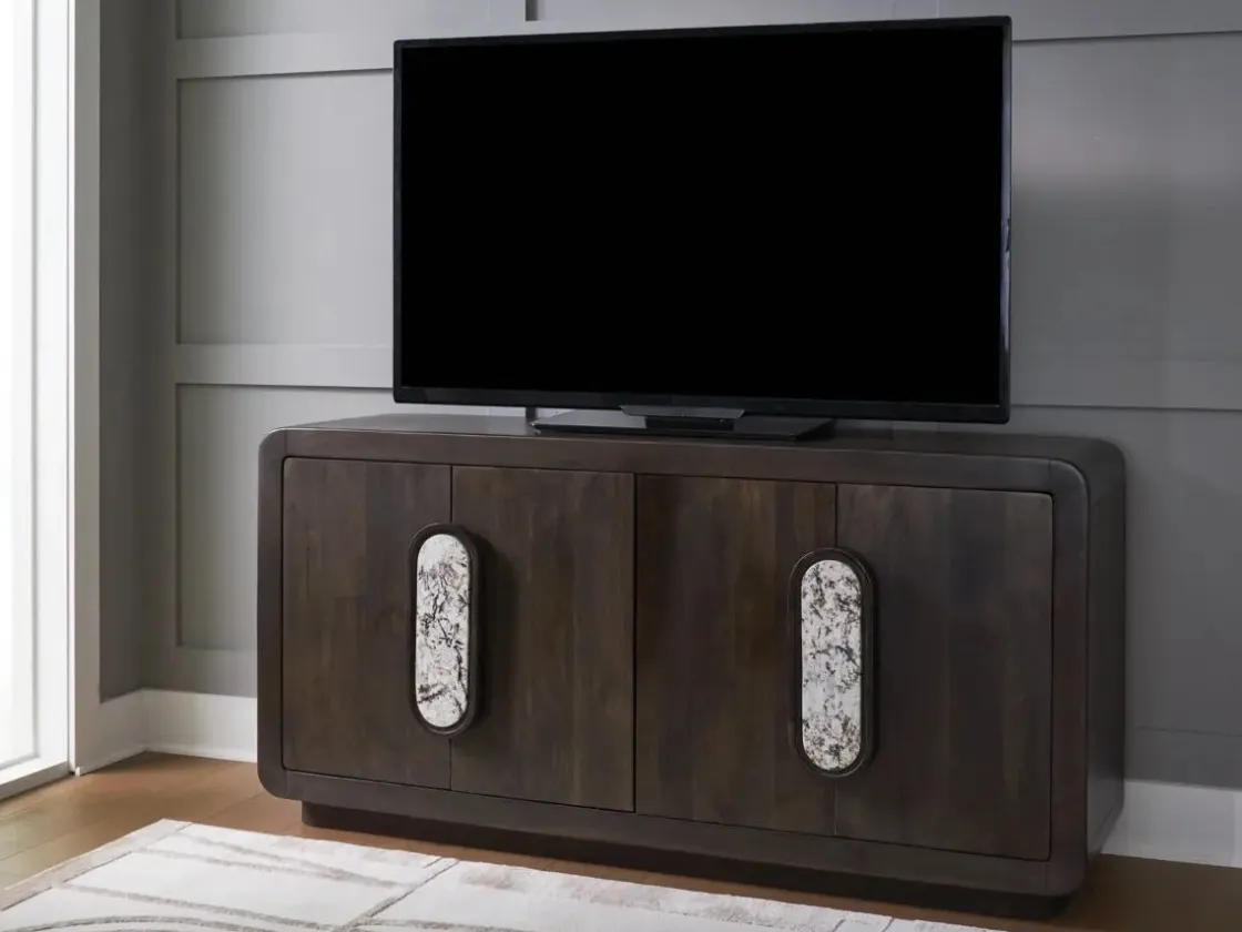 Mor Furniture Elliston Media Console In Espresso Brown