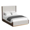 Mor Furniture Elm Upholstered Bed W/ Lights In Brown, Queen