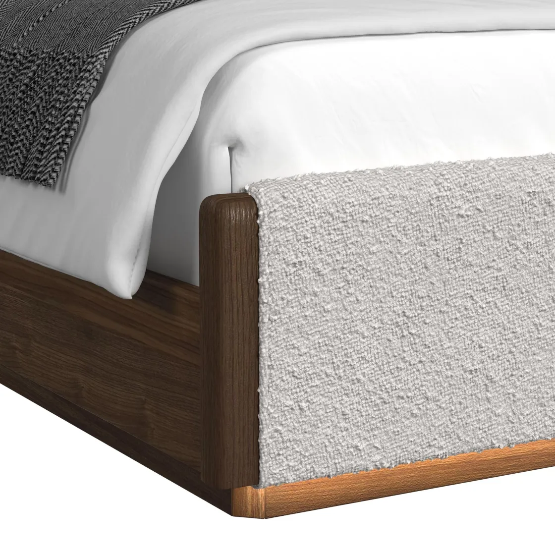 Mor Furniture Elm Upholstered Bed W/ Lights In Brown, Queen
