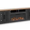 Mor Furniture Eloise Fireplace Console In Black & Whiskey, 96 Inch