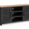 Mor Furniture Eloise Media Console In Black & Whiskey, 66 Inch